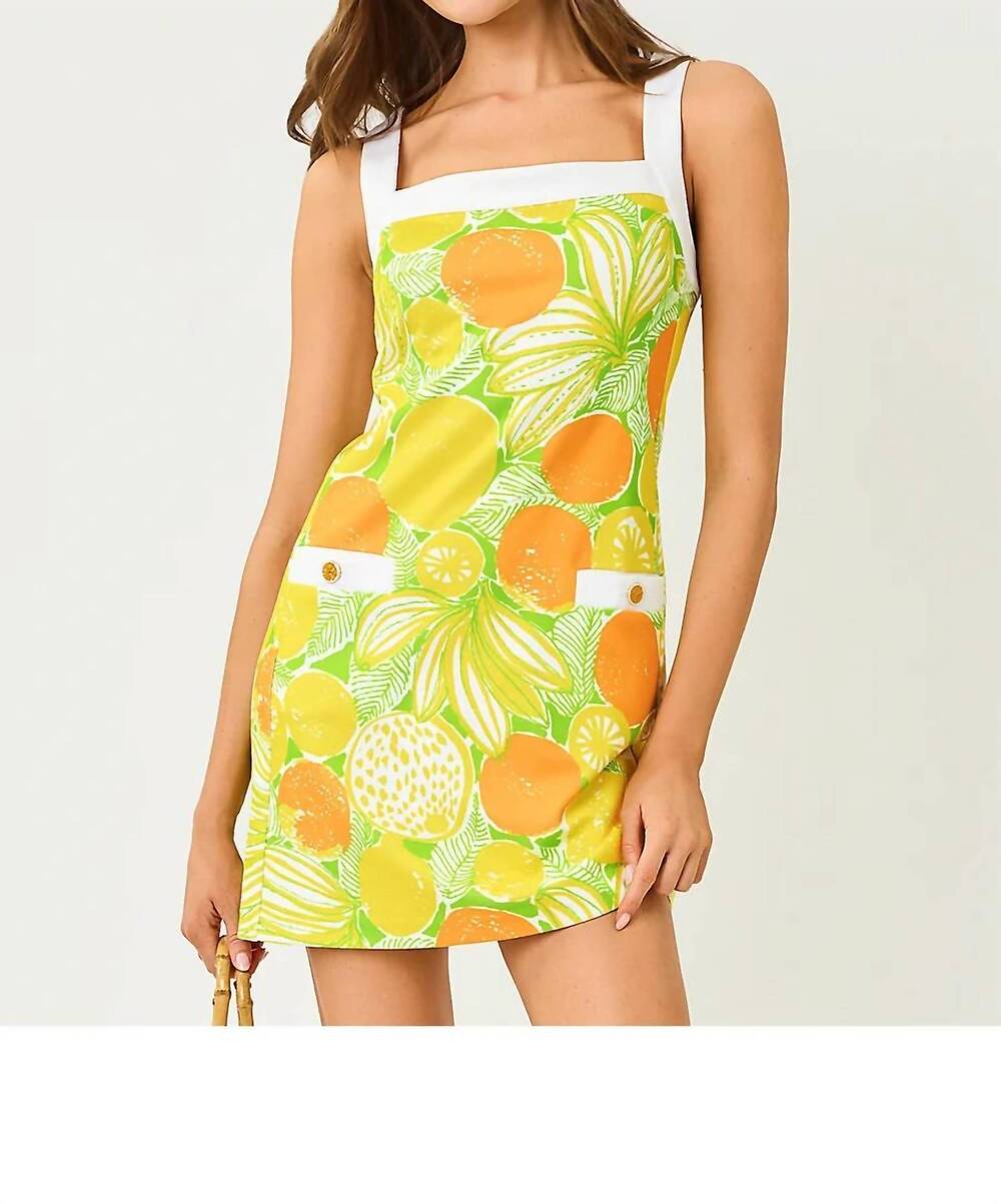 NEW LILLY PULITZER duffy shift dress in island palm oversized zesty